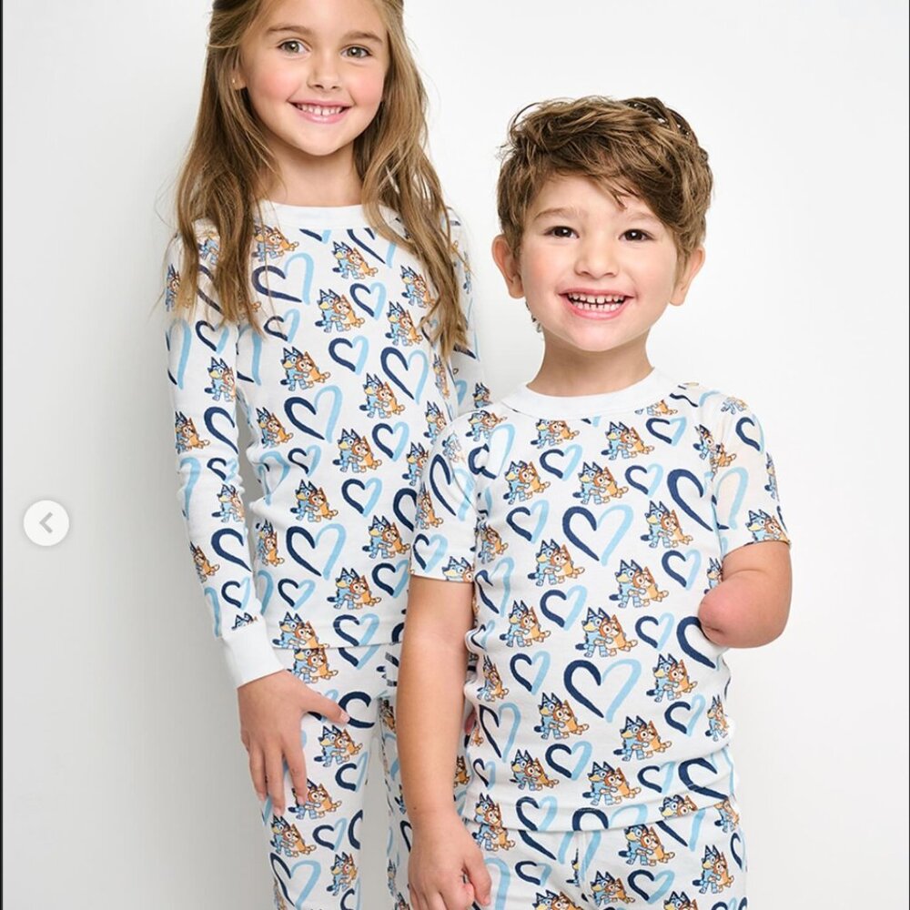 Bluey and Bingo Hanna Andersson Pajamas Size 5 (110) 100% Cotton White Blue